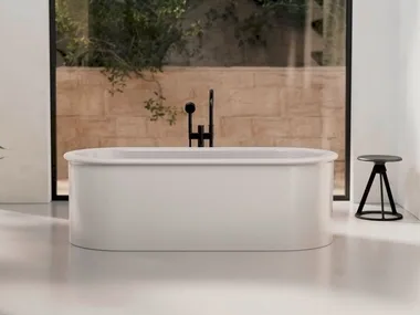 BETTESUNO - Freestanding oval enamelled steel bathtub _ Bette