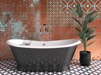 BLUE CORTEN - Encaustic effect wallpaper _ BeWall