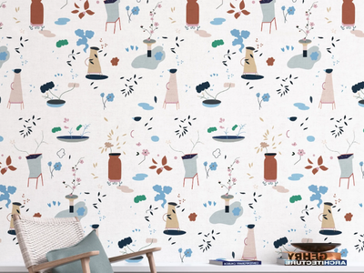 CASSETTI DELLA NONNA/VASI - Motif wallpaper _ BeWall