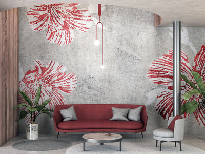 COROLLA B - Wallpaper with floral pattern _ BeWall