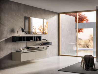 DEEP COMP. 5 - Wall-mounted single vanity unit with drawers _ Birex