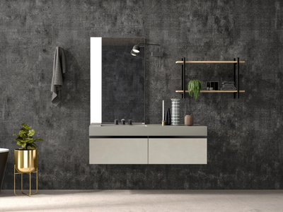 GOLA UP COMP. 1 - Single wall-mounted vanity unit with drawers _ Birex