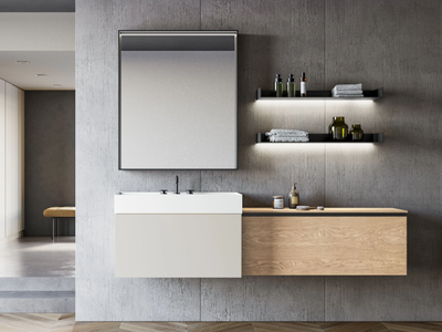 LAPIS COMP. 2 - Single wall-mounted vanity unit with drawers _ Birex