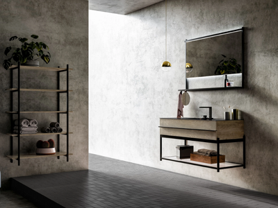 SIDÉRO COMP. 4 - Wall-mounted single vanity unit with drawers _ Birex