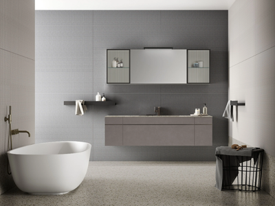 SIDÉRO COMP. 6 - Wall-mounted single vanity unit with drawers _ Birex