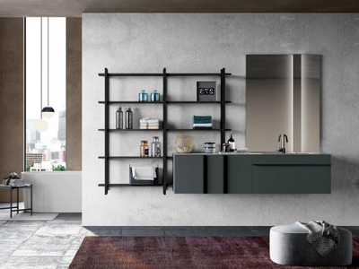 SIDÉRO COMP. 7 - Wall-mounted single vanity unit with drawers _ Birex