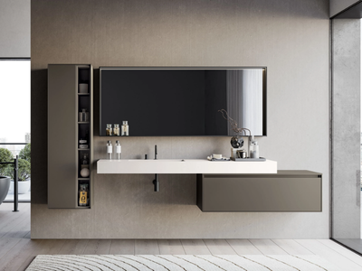 TRACCIA COMP. 1 - Wall-mounted single vanity unit with drawers _ Birex