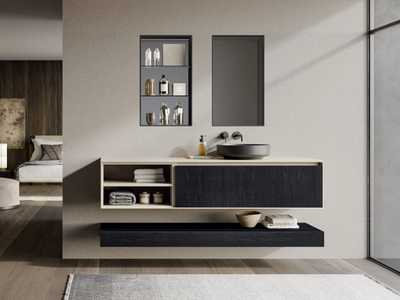 TRACCIA COMP. 3 - Wall-mounted vanity unit with drawers _ Birex
