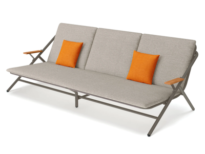 GARDA - 3 seater aluminium and fabric garden sofa _ Bivaq