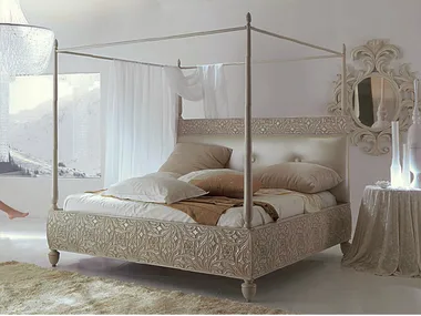 REBECCA - Canopy bed with upholstered headboard _ Bizzotto Italia