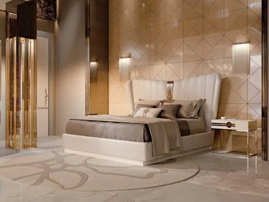 SYMPHONY - Double bed with high headboard _ Bizzotto Italia