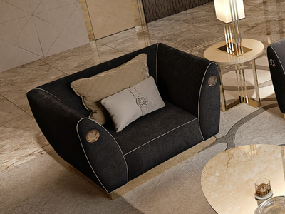 SYMPHONY - Fabric armchair with armrests _ Bizzotto Italia