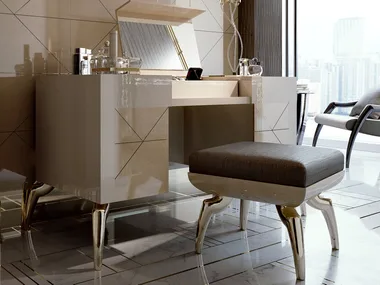 SYMPHONY - Low upholstered fabric stool _ Bizzotto Italia