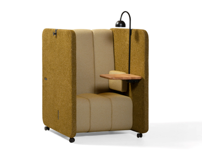BOB SOLO - Mobile fabric office booth with built-in lights _ Blå Station