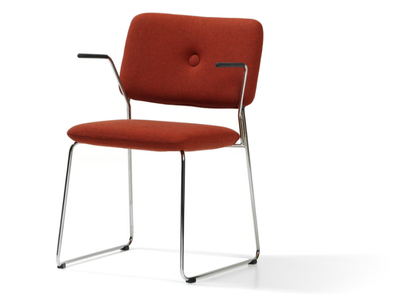 DUNDRA - Sled base upholstered fabric chair with armrests _ Blå Station