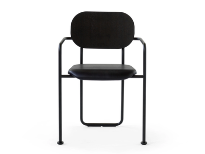 MISS ÅHUS - Upholstered leather chair with armrests _ Blå Station