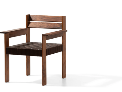 MOMANG - Solid wood armchair with armrests _ Blå Station