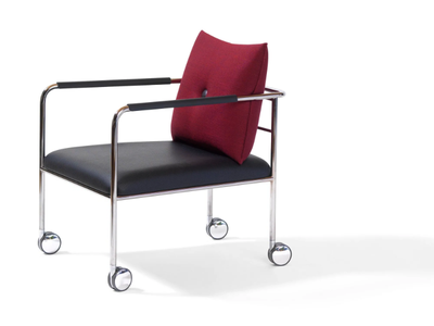 MORRIS JR - Upholstered armchair with castors _ Blå Station