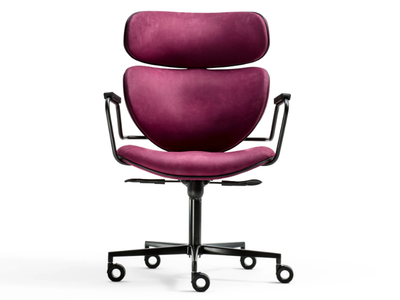 ASIA OFFICE - Nabuk office chair with armrests _ Black Tie