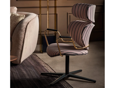 ASIA SWIVEL - Swivel with 4-spoke base fabric chair _ Black Tie