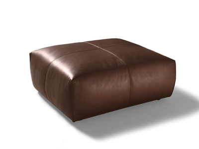 CUBO - Leather pouf _ Black Tie