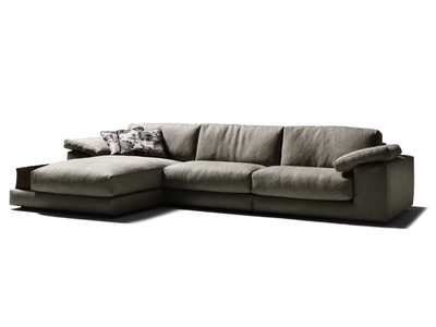 DANTE - Sectional fabric sofa with chaise longue _ Black Tie