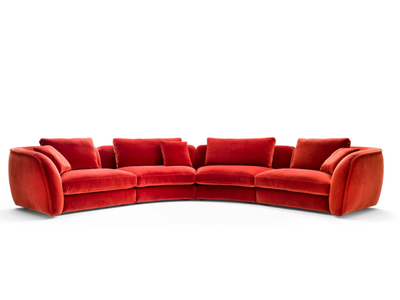 LEVANTE - Sectional curved fabric sofa _ Black Tie