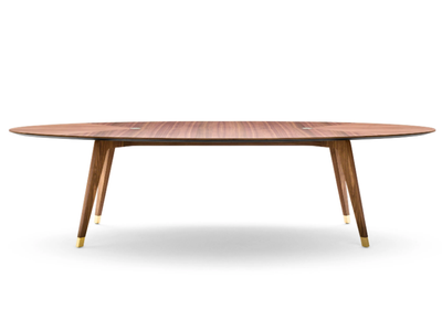 SANTIAGO - Oval walnut table _ Black Tie