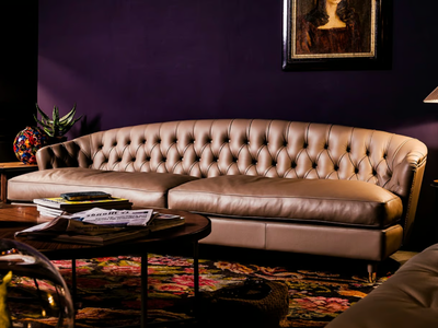 SAVOI - 3 seater tufted leather sofa _ Black Tie