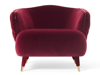 SAVOI - Tufted fabric armchair with armrests _ Black Tie