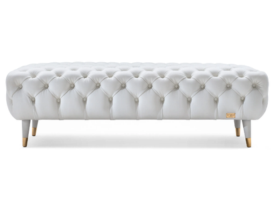 SAVOI - Tufted leather bench _ Black Tie
