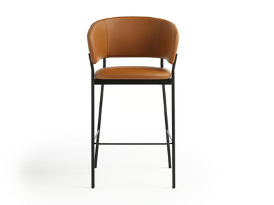 RC METAL - High leather stool with armrests _ Blasco&Vila