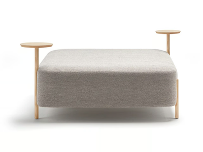 RC WOOD - Upholstered square fabric pouf _ Blasco&Vila