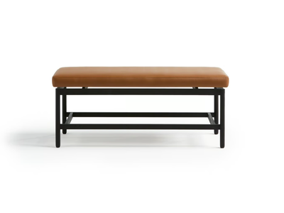 REM - Upholstered leather bench with footrest _ Blasco&Vila