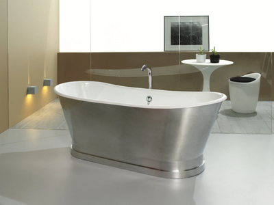 ANTICA ALUMINIUM - Freestanding aluminium bathtub _ BLEU PROVENCE