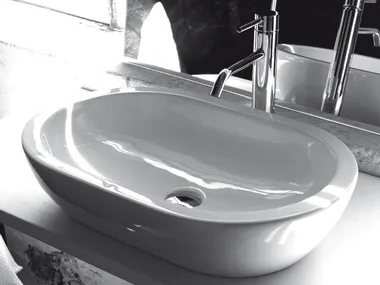 BP030 - Countertop oval ceramic washbasin _ BLEU PROVENCE