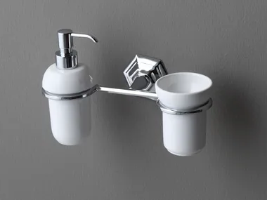 LUX - Ceramic Bathroom soap dispenser / toothbrush holder _ BLEU PROVENCE