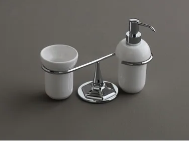 LUX - Ceramic Bathroom soap dispenser / toothbrush holder _ BLEU PROVENCE