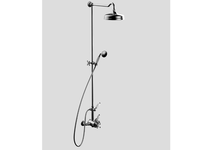 RDA122 - Wall-mounted brass shower panel with overhead shower _ BLEU PROVENCE