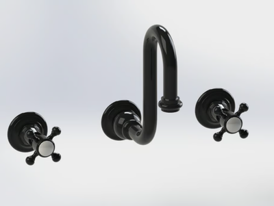 RL1012D - 3 hole wall-mounted washbasin tap _ BLEU PROVENCE