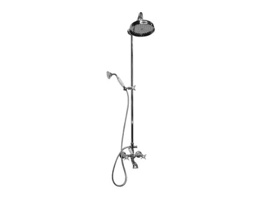 RV113 - Brass bathtub tap with hand shower with overhead shower _ BLEU PROVENCE