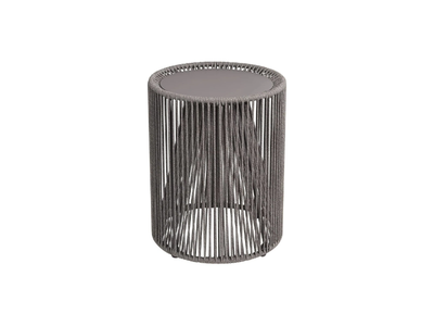 ROPE - Round steel and rope garden side table _ blomus