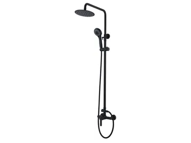 BLACK - Wall-mounted shower panel with hand shower _ Blubbain