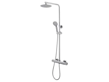 FRIDA ROUND - Wall-mounted thermostatic shower panel with hand shower _ Blubbain