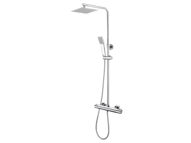 FRIDA SQUARE - Thermostatic wall-mounted shower panel with hand shower _ Blubbain