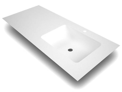HERCULES - Mineralmarmo® washbasin with integrated countertop _ Blubbain