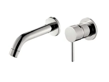 TRENTO - Single handle wall-mounted washbasin mixer _ Blubbain