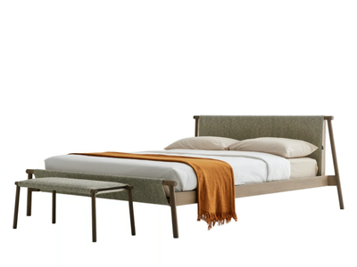 JACK-E - Double bed with fabric and wooden structure _ Bolzan