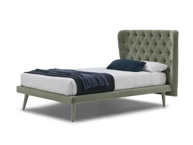 SELENE - Single bed with tufted headboard _ Bolzan