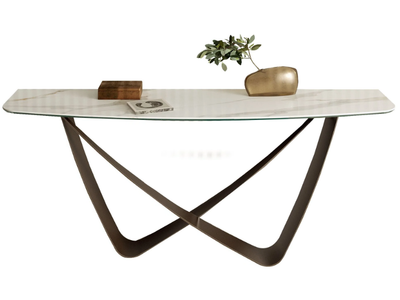 BACH - Console table with SuperMarble top and steel base _ Bontempi Casa